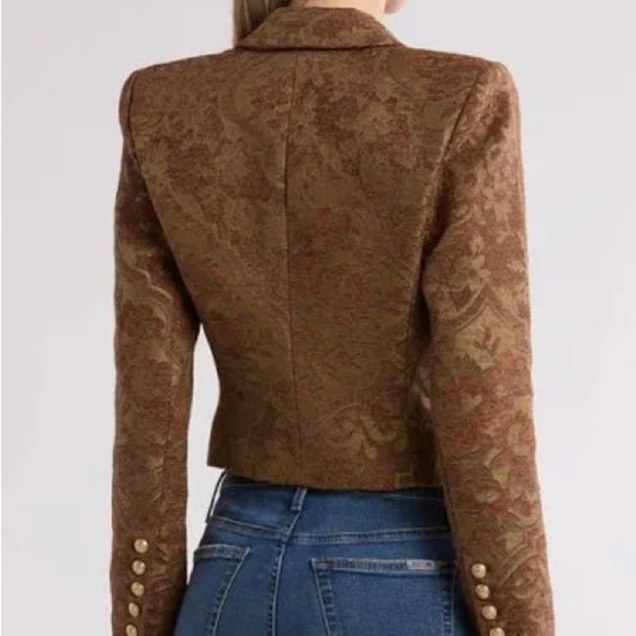 L’AGENCE Jen Cropped Blazer Multi Tapestry Sz 6 - Picture 2 of 9